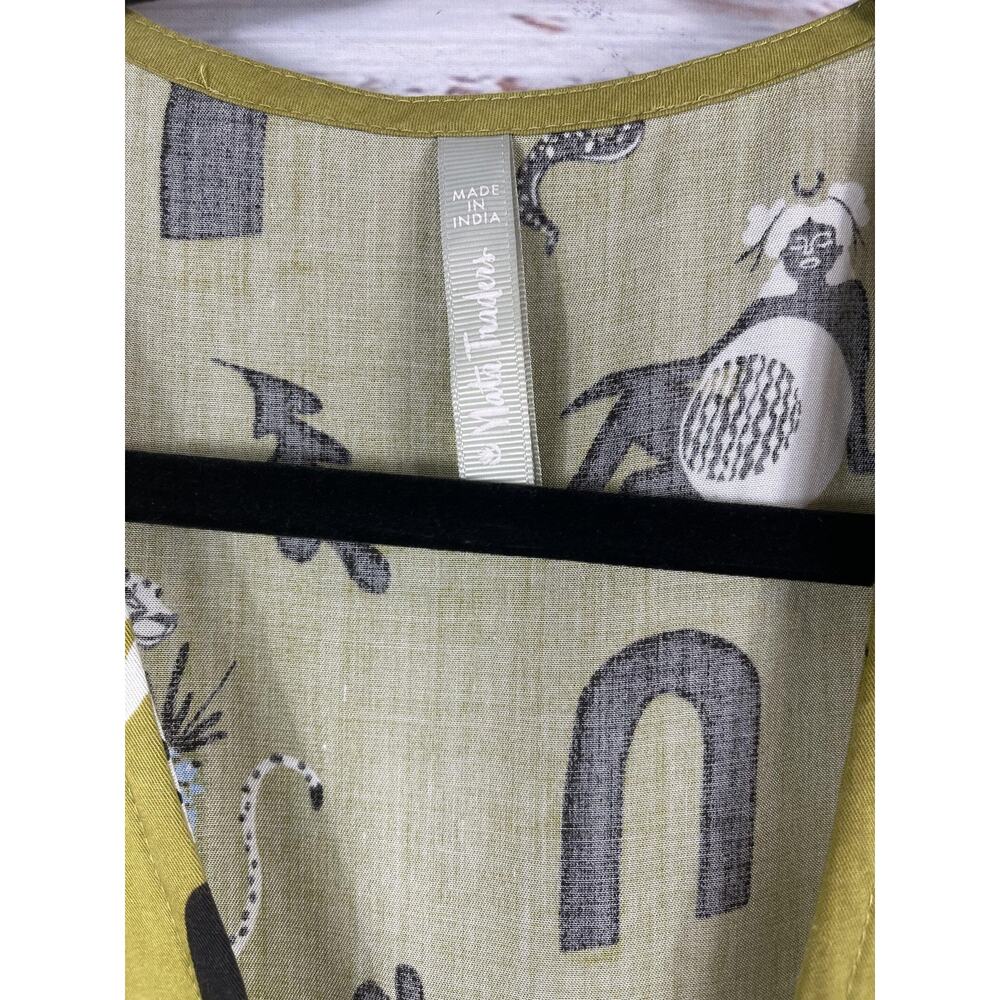 Mata Traders Brea Wrap Dress Womens XS Green Novelty Print Maxi Tencel Boho - Picture 9 of 16